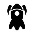 Spaceship glyph flat vector icon Royalty Free Stock Photo