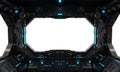 Spaceship grunge interior window isolated