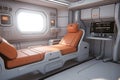spaceship hospital ward of the future. Neural network AI generated