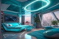 spaceship hospital ward of the future. Neural network AI generated