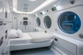 spaceship hospital ward of the future. Neural network AI generated