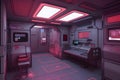 spaceship hospital ward of the future. Neural network AI generated