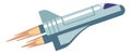 Spaceship icon. Rocket flight. Cartoon futuristic spacecraft