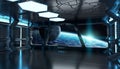 Spaceship interior with view on the planet Earth 3D rendering elements of this image furnished by NASA Royalty Free Stock Photo