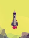 Spaceship launch to outer space, cosmos exploring concept. Space rocket launch.