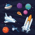 Spaceship in the milkyway galaxy Royalty Free Stock Photo