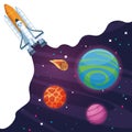 Spaceship in the milkyway galaxy Royalty Free Stock Photo