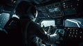 Spaceship pilot in spacecraft