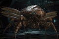 A Spaceship Resembling A Giant Insect, With Multiple Appendages And A Segmented Body. Generative AI