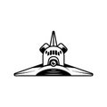 spaceship rocket front drawn isolated icon