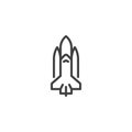 Spaceship rocket line icon Royalty Free Stock Photo