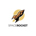Spaceship rocket logo icon vector template Royalty Free Stock Photo