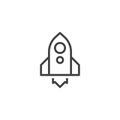 Spaceship rocket outline icon Royalty Free Stock Photo