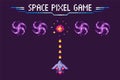 Space Pixel Game, War of Ship and Object Vector
