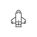 Spaceship shuttle line icon