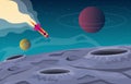 Spaceship Spacecraft Explore Planet Sky Space Science Fiction Fantasy Illustration