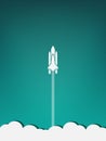 Spaceship take off minimalist poster