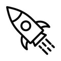 Spaceship thin line vector icon