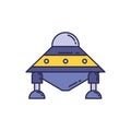 Spaceship universe fill style icon