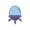 Spaceship universe fill style icon