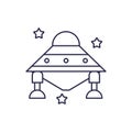 Spaceship universe line style icon