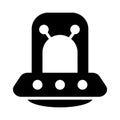 Spaceship glyph flat vector icon