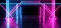 Spaceship Virtual Futuristic Sci Fi Neon Glowing Fluorescent Track Purple Blue Pink Corridor Path Gate Tunnel Gallery Light Lines