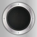 A high quality of silver spaceship window porthole with space.