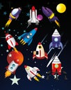 Spaceships illustration Royalty Free Stock Photo