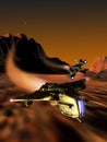 Spaceships race on planet Mars