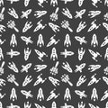 Spaceships and rockets seamless pattern