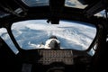 spaceshuttle launch, with view of the earth visible through the window Royalty Free Stock Photo