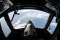 spaceshuttle launch, with view of the earth visible through the window Royalty Free Stock Photo