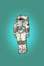 Spacesuit astronaut hanging on a hanger