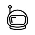 Spacesuit helmet icon vector. Isolated contour symbol illustration