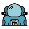 Spacesuit with knapsack icon color outline vector Royalty Free Stock Photo