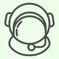 Spacesuit line icon. Astronaut helmet with protective glass outline style pictogram on white background. Space and