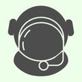 Spacesuit solid icon. Astronaut helmet with protective glass glyph style pictogram on white background. Space and