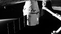 SpaceX Crew Dragon spacecraft is docked to the Space Station. Elements of this image furnished by NASA Royalty Free Stock Photo