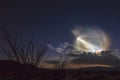 SpaceX Falcon 9 Launch as seen from the Anza-Borrego Desert on October 7, 2018 Royalty Free Stock Photo