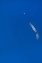 SpaceX Falcon 9 rocket in flight off Vandenberg Air Force Base.