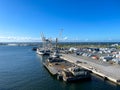 The SpaceX rocket recovery boats at Cape Canaveral, Florida