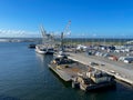 The SpaceX rocket recovery boats at Cape Canaveral, Florida