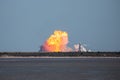 SpaceX Starship SN9 test flight explodes before landing Royalty Free Stock Photo