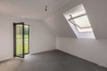 Spacious attic room with balcony