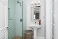 Spacious bathroom in a new construction home in Encino, California Royalty Free Stock Photo