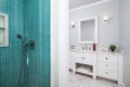 Spacious bathroom in a new construction home in Encino, California Royalty Free Stock Photo