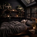 Cozy Bedroom With Large Bed Royalty Free Stock Photo