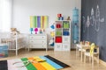 Spacious colorful child room