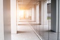 Spacious corridor of a modern building with columns Royalty Free Stock Photo